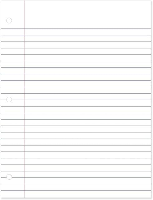Mead Loose Leaf Paper, Wide Ruled, 8" x 10-1/2", 200 Sheets, Fits 3-Ring Binder