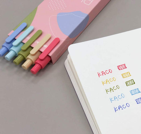 czxwyst Soft Touch Retractable Gel Ink Pens, 0.5mm Fine Point (Cute Colors 5-Pack)
