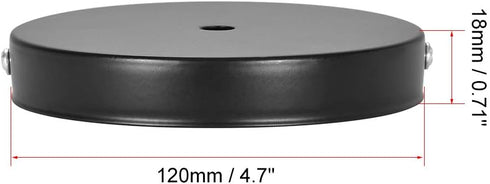 120mm 4.7Inch 3Pcs uxcell Retro Light Canopy Kit Wall Sconce Lamp Plate Fixture Black
