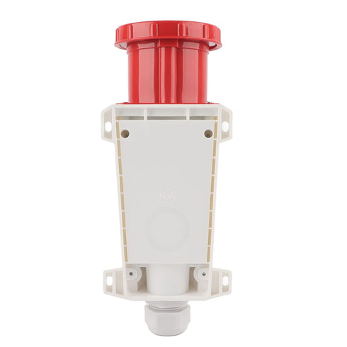 380-415V 63A Electrical Cord Connector - Waterproof 3P+N+E 5 Pin Power Socket for 6-16mm² Cable
