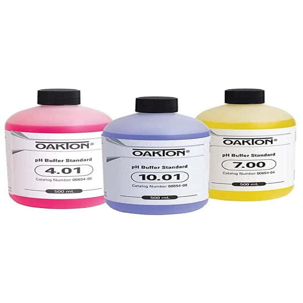 Oakton AO-05942-10 Buffer Pack, 500 mL of Each pH 4.01, 7.00, and 10.01, Pack of 3