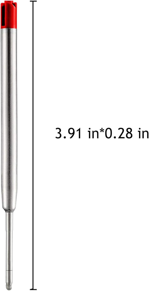 HeTaoCat Red Ink Refill Pack of 5, Replaceable Medium Point Ballpoint Pen Refills (Red)