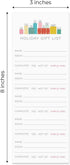 Modern Holiday Gift Checklist Set of 3 Colorful Christmas Note Pads, 3" x 8", 50 Sheets Per Pad, Made in USA