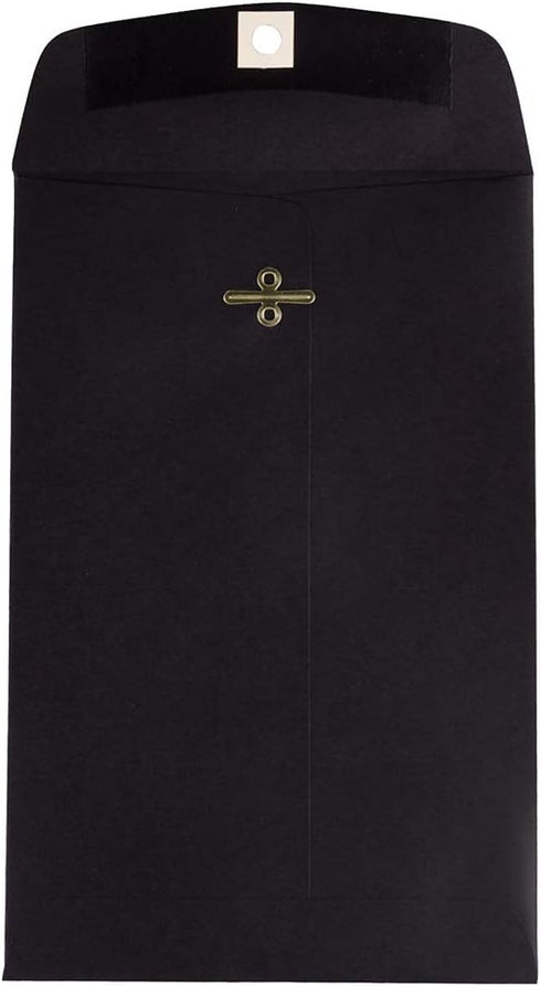 JAM PAPER 6 x 9 Open End Catalog Envelopes, Black with Clasp Closure, 50 Pack