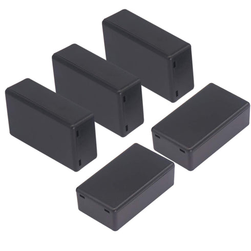 Zulkit 5Pcs ABS Plastic Project Boxes, Electrical Project Case Power Junction Box Black 2.8 x 1.7 x 0.91 Inch