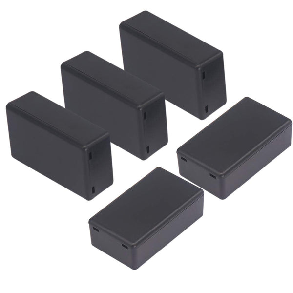 Zulkit 5Pcs ABS Plastic Project Boxes, Electrical Project Case Power Junction Box Black 2.8 x 1.7 x 0.91 Inch
