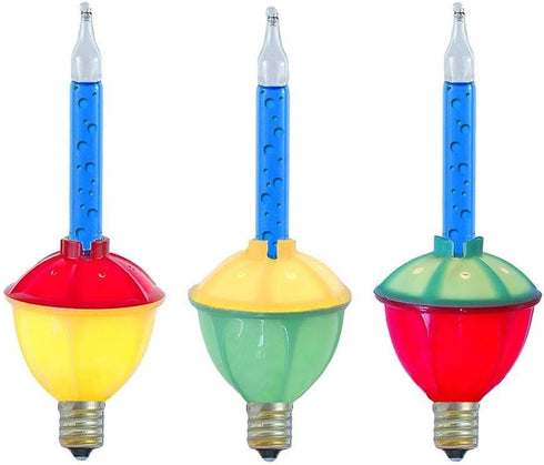 Novelty Lights 3 Light Traditional Christmas Bubble Light Replacement Pack, Blue, 3 Pack