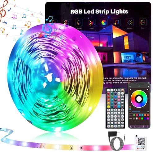 GANZQH 65.6FT Led Lights for Bedroom, Color Changing RGB Led Strip Lights Indoor,