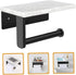 Alipis Stainless Steel Marble Toilet Paper Holder with Shelf Elegant Bathroom Napkin Organizer Wall Mount Design