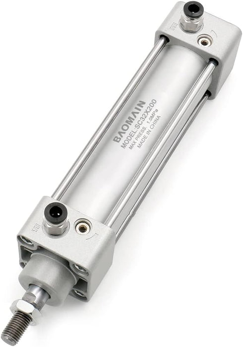 Baomain Pneumatic Air Cylinder SC 32-200, 32mm Bore, 200mm Stroke, Dual Action (1PCS)