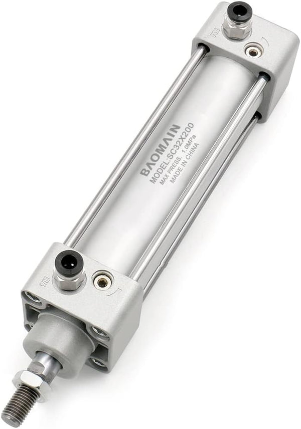 Baomain Pneumatic Air Cylinder SC 32-200, 32mm Bore, 200mm Stroke, Dual Action (1PCS)