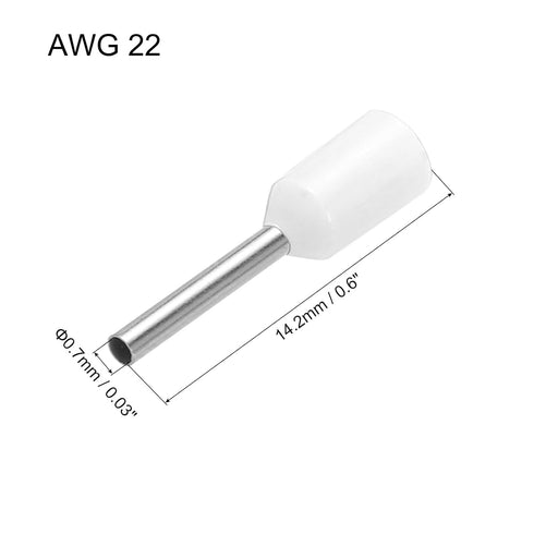 uxcell 2000 Pcs Insulated Ferrule Wire Connector Electrical Crimp Terminal 22 AWG for Electrical Projects White