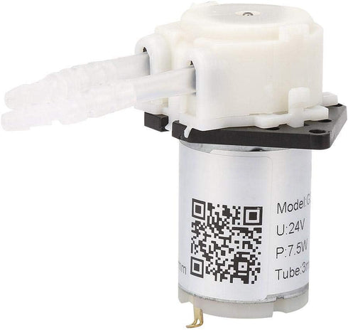 24V DC Peristaltic Liquid Pump Dosing Pump for Aquarium Lab Analytical, 10ml/min - 90ml/min (White)