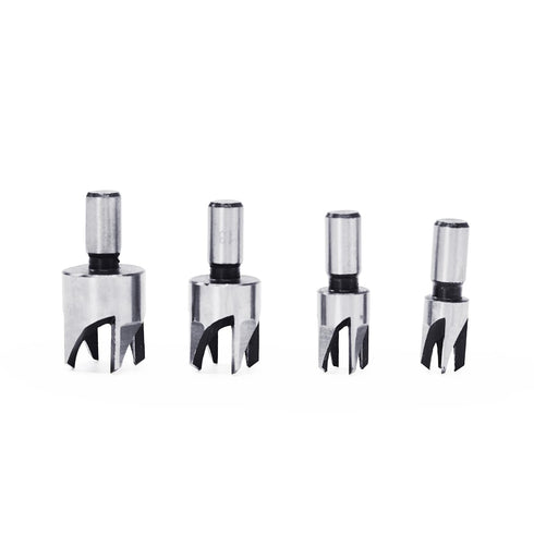 8Pcs Wood Plug Cutter Drill Bit Set, Carbon Steel Titanium Coated Woodworking Chamfer Drill Bits Cutting Tool