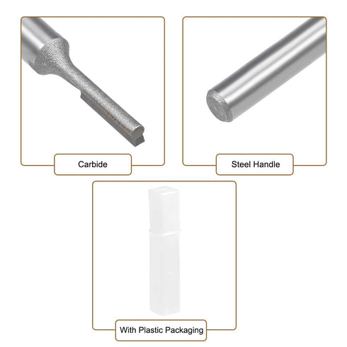 uxcell Router Bit 1/4" Shank, 1/8" Cutting Dia Single Straight Flute Carbide Tool for Woodworking, 2 Pcs
