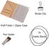 Passport Size Travelers Notebook Accessories Kit - Kraft File Folder, Zipper Case, Pen Holder & Elastic Bands