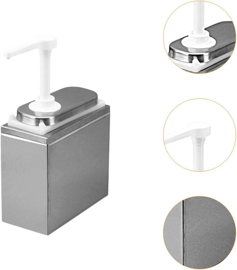 RMWHGDUL 1.4L Pump Dispenser for Sauces, Ideal for Olive Oil and Mustard in Culinary Use, with Outer Box