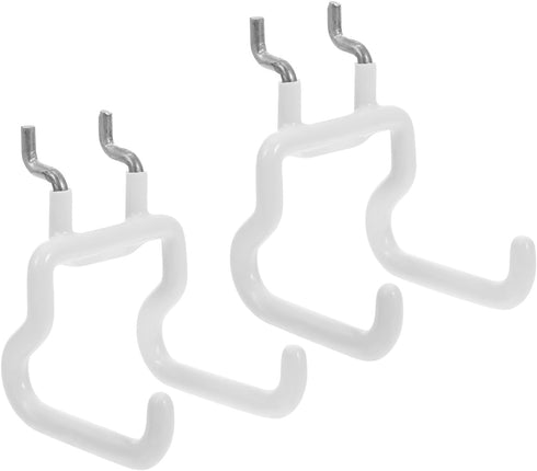 CHILDWEET 2pcs White Pegboard Hooks Garage Wall Tool Hangers Metal Utility Hooks