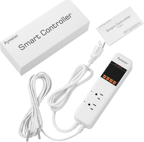 Digital Temperature Controller, Dual Probe Reptile Thermostat Outlet for Terrarium Heat Mat, 10A 1200W
