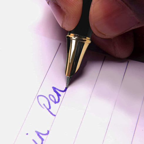 Dryden Designs Fine Nib Fountain Pen - Includes 24 Ink Cartridges, 12 Black and 12 Blue for Smooth Elegant Writing