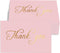 SMOQYKBW 100 small pink 3.5 x 2 inch gold foil thank you cards