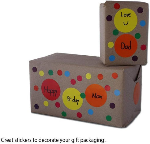 School Crafts Stickers - Colorful 1/2 inch Dots Labels for Fun, Games, and Art - 2560 Pack