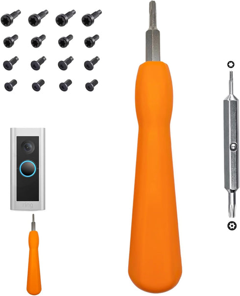 GIZMO TECH PARTS Doorbell Screwdriver Replacement with 20 Doorbell Screws Kit - Double-Ended Torx T6