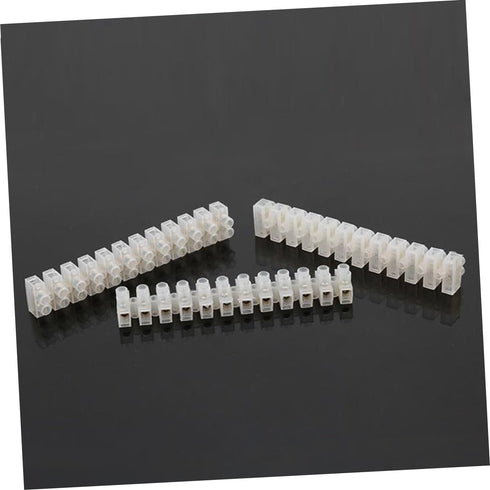 12-Position 10a Wire Connector Barrier Terminal Strip Brass Firmware Fastening Galvanized Screw Fire-Proof Plastic