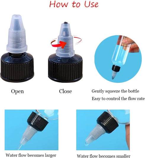 Wzttdm 40 24/410 0.115 Pcs Natural Twist Bottle Caps - Squeeze Bottle Replacement Caps with Orifice Hole