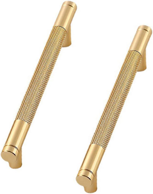 2 Pcs Cabinet Handles: Gold Drawer Pulls for Kitchen Cupboards and Chest of Drawers