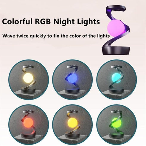 Generic 15w Creative Design Table Lamp, Rotatable Hanging Light with Wireless Charging Function, Modern RGB Color
