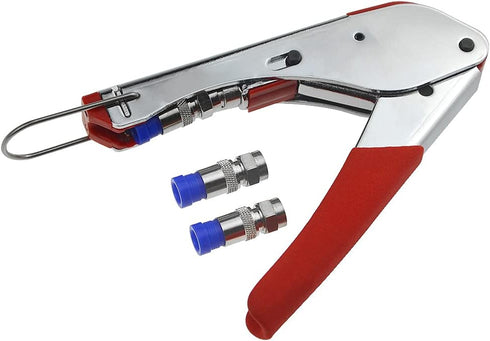 XINGYHENG 14Pcs Coaxial Cable Compression Crimping Tool Kit, RG59 RG6 Coax Crimper, Cable Stripper