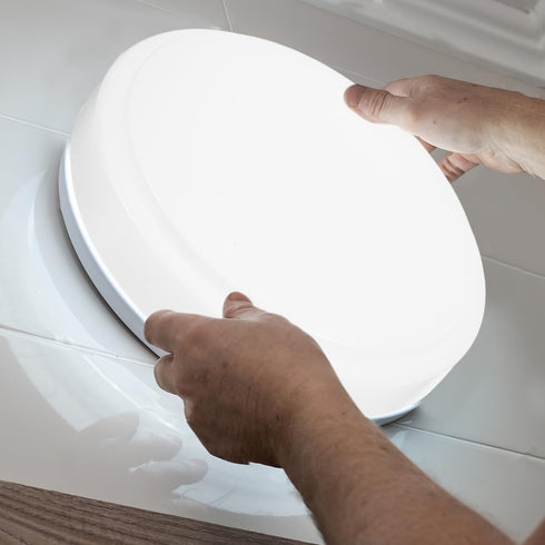 Toddmomy Plastic Flush Mount Ceiling Light Cover Round Dome Lampshade Replacement Modern Bathroom and Kitchen Lamp