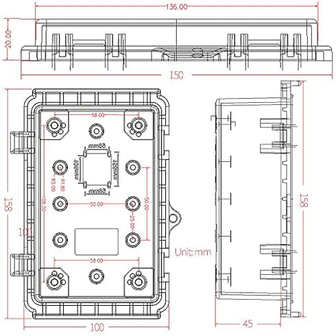 MAKERELE Waterproof ABS Plastic Electrical Boxes, Hinged Shell Outdoor Project Enclosure with Transparent Cover