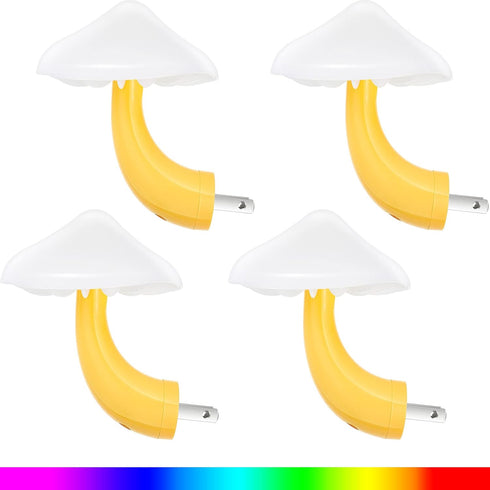 Honoson 4 Pieces Mushroom Night Light LED Night Light Plug in Lamp 7