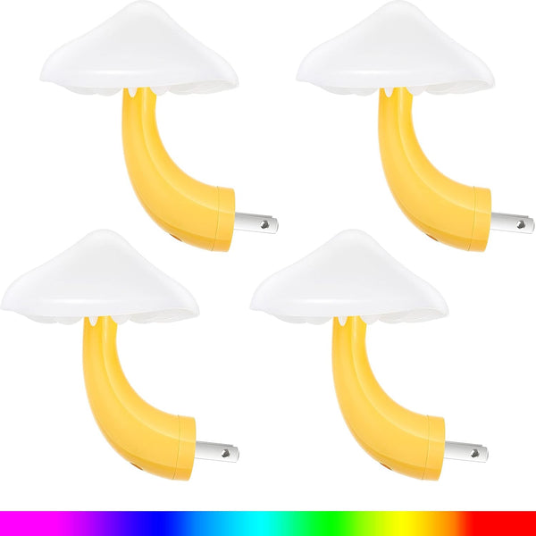 Honoson 4 Pieces Mushroom Night Light LED Night Light Plug in Lamp 7