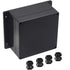 Junction Box IP65 Waterproof - ABS Plastic Electrical Project Case with Fixed Ear, Black 6.30x6.30x3.54 inch