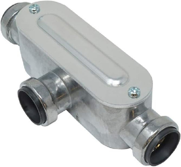 Southwire E-TB-075 3/4" Push Install Type EMT T Conduit Body; Gray