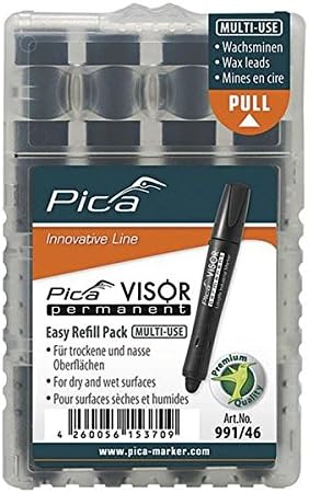 Pica 991/46 Visor Permanent Crayon Refill Black 4/PK (5 Packs)