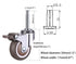 1.5 Inch Rubber Caster Wheel Set of 4 - 2 with Brakes & 2 Without for Furniture Crib Trolley Dining Car