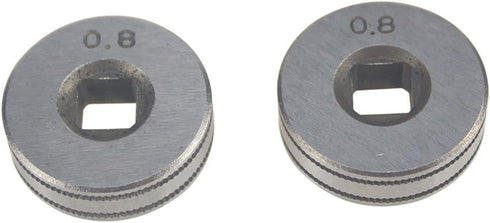 2Pcs 0.8/1.0mm Roll Wheels, Knurled Groove Wire Feed Drive Rollers for Steel Aluminum Flux Cord