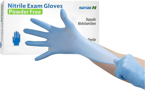 Circlecare Powder-Free Nitrile Disposable Exam Gloves, Industrial Medical, Latex Free, Pack of 100, Blue, Medium