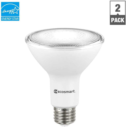 EcoSmart Dimmable 75-Watt Equivalent PAR30 Energy Star Flood LED Light Bulb, Bright White, 2-Pack