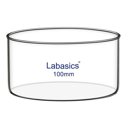 Crystallizing Dish, No Spout Flat Bottom Thick-Walled High Borosilicate Glass, 100 mm Outer Diameter, 300 ml Capacity