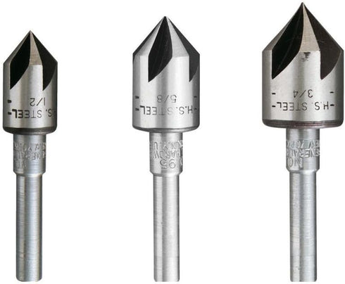 General Tools 3 Piece Countersink Bit Set #195ST - Includes 1/2 in., 5/8 in., and 3/4 in. Bits