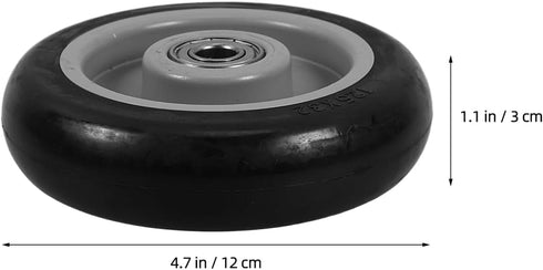 4Pcs 4.72 Inch Amosfun Shopping Cart Wheels Replacement with Bearings and Gaskets Rolling Cart Wheels for Grocery