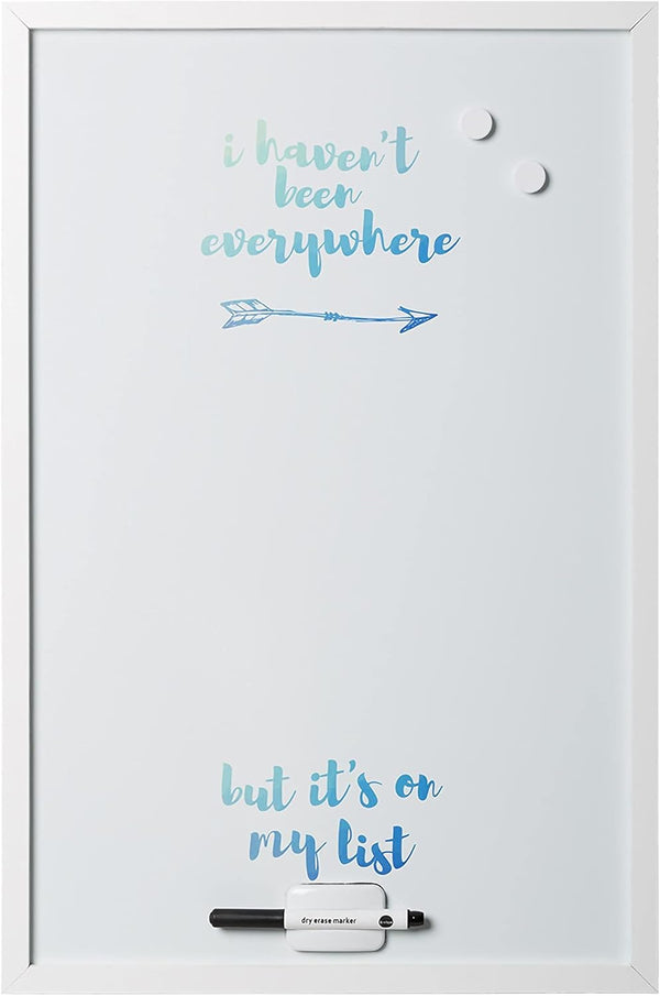 MasterVision Magnetic Dry Erase Travel Board, White Frame, 16 x 24 Inches (MM03452660)
