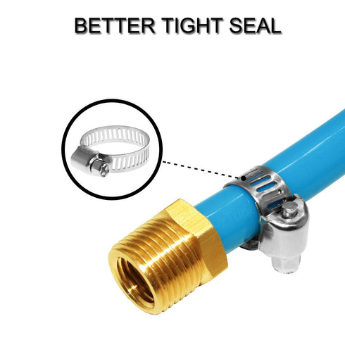 JoyTube 5 Pcs Hose Barb Fittings, 3/16" Barb to 1/8" NPT Male Thread Brass Adapter Connector with Hose Clamp
