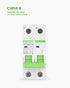 12V-110V DC Miniature Circuit Breaker, 15 Amp 2 Pole Battery Breaker Protector for Solar PV System and RV