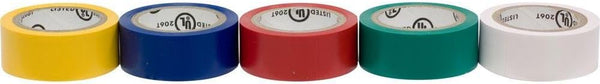 power gear 18156999 Multi, 14 Ft 5 Pack, Yellow, Blue, Red, Green, and White Electrical, Inch Wide, Rolls, Indoor Use, Colored Tape, UL Listed, 18156, 70 Foot by Power Gear